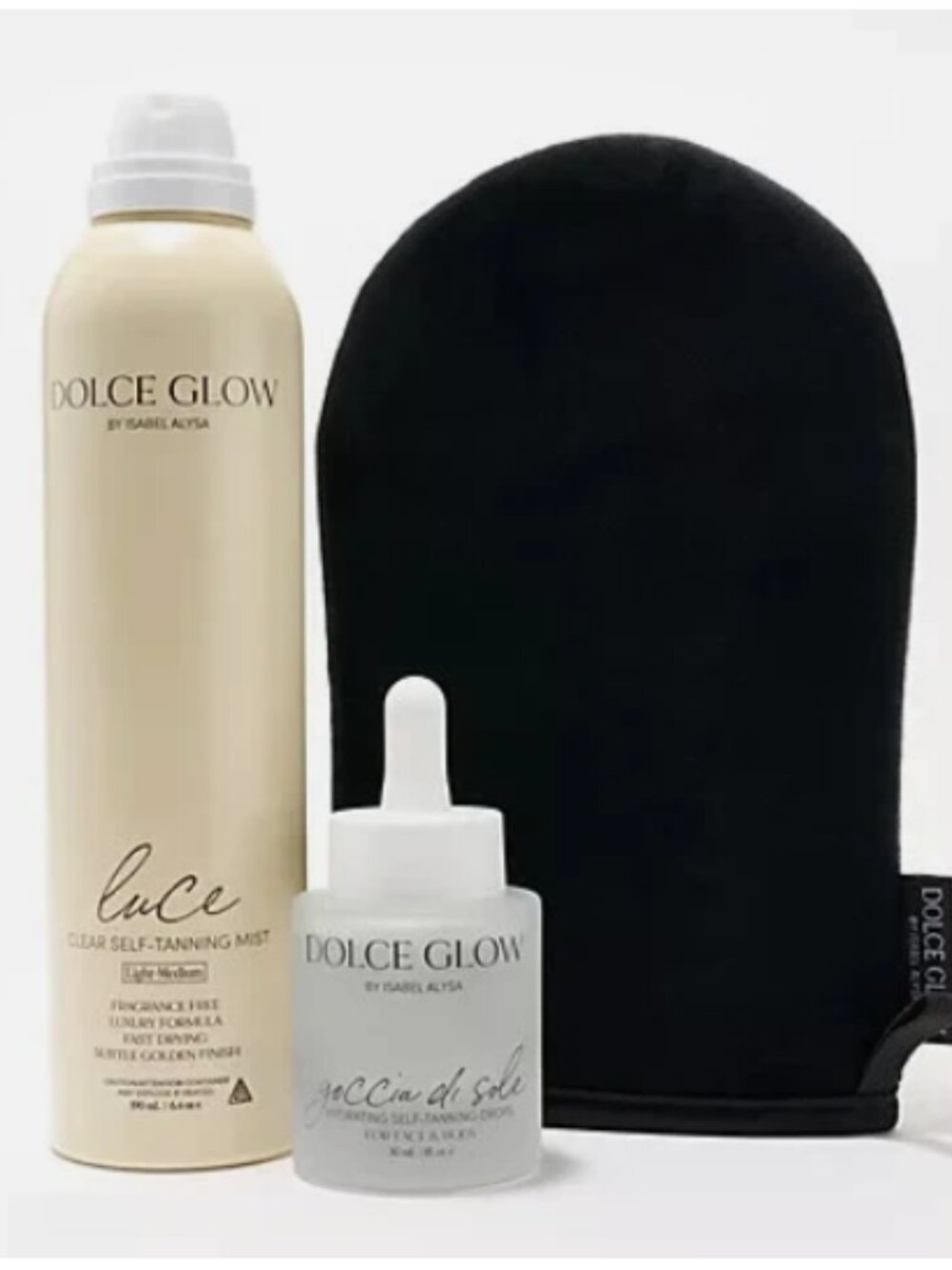 Dolce Glow Luce Clear Tanning Mist & Tanning Drops w/Glove-Light/Medium-A606913